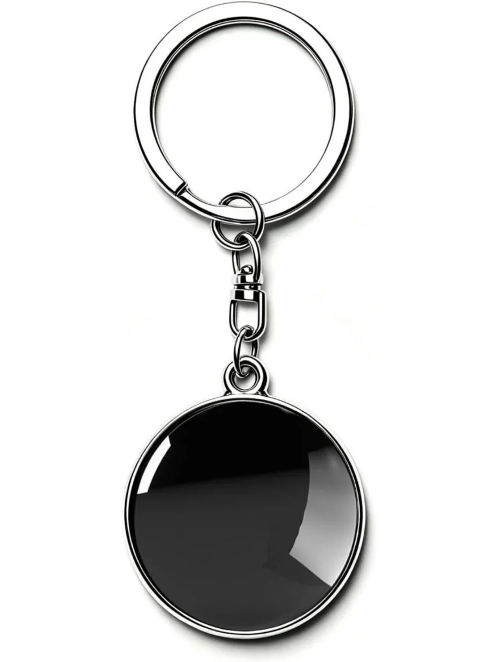 Stylish Black Genuine Leather Keychain | Durable Car Keyring Accessory